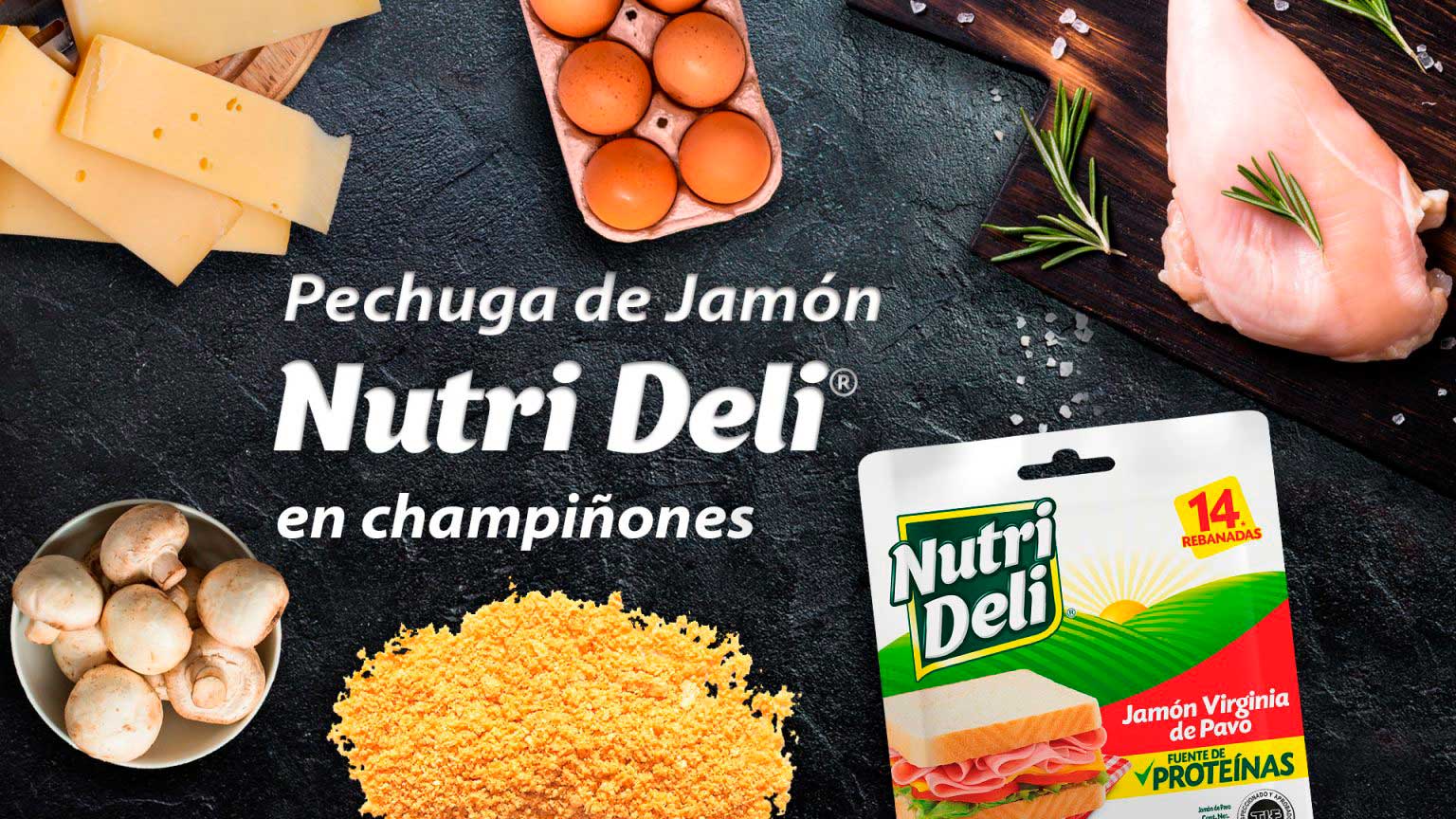 Pechugas de jamón Nutri Deli® en champiñones